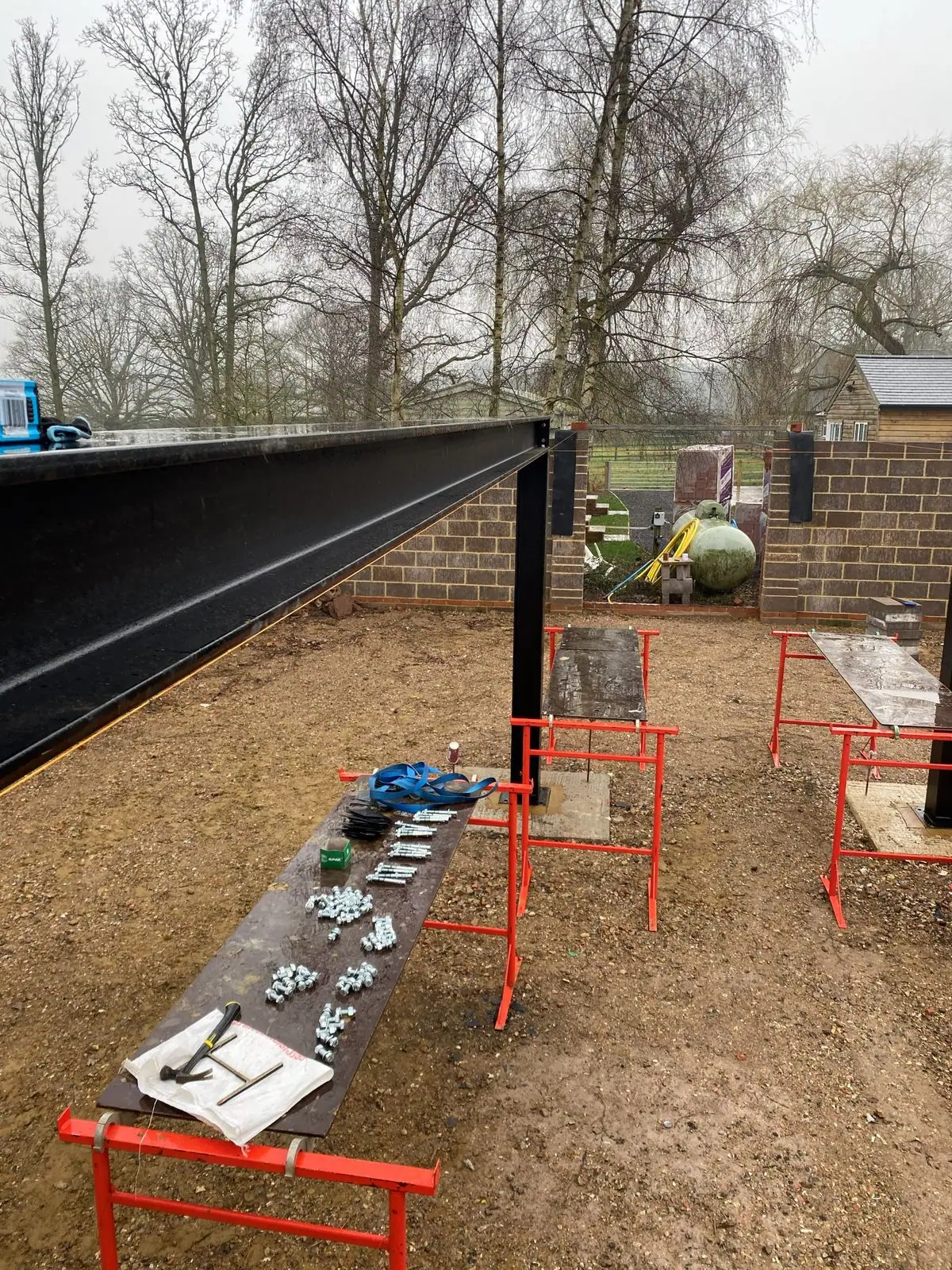Steel frame going up