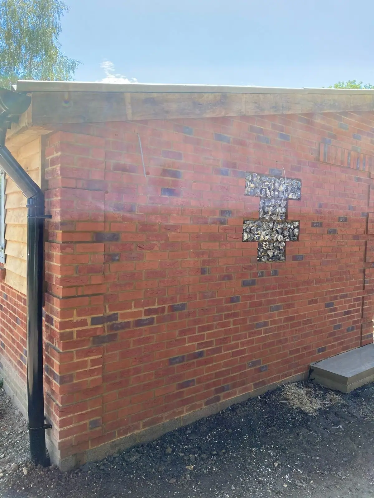 Brick gable end of the new stable block